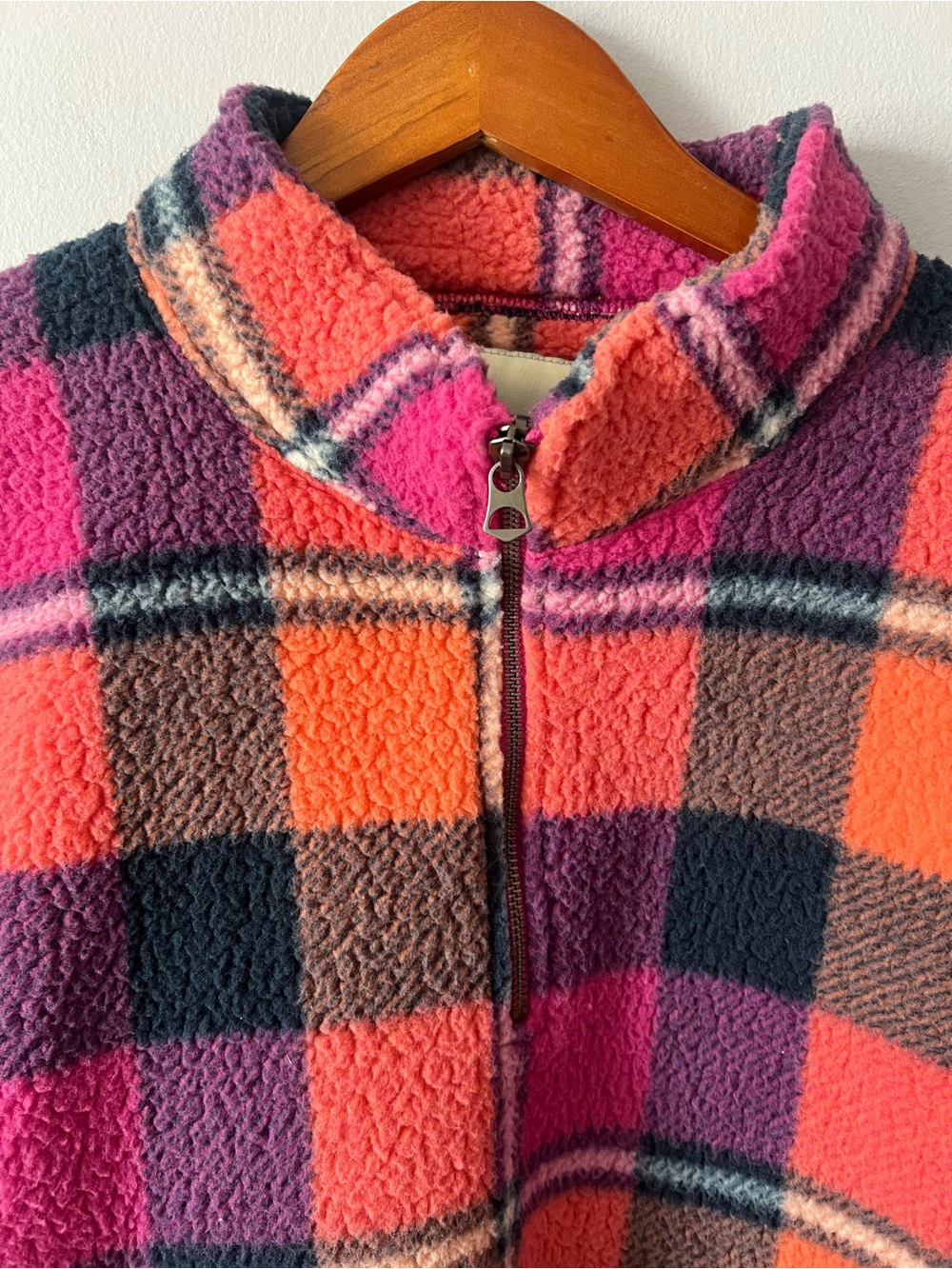 American Eagle Outfitters Plaid Sherpa 1/4 Zip Jacket - Picture 3 of 7